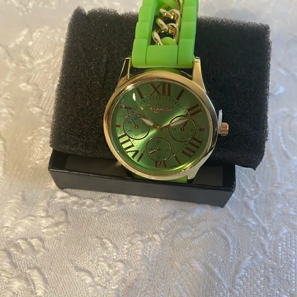 🥀Women’s Dgjud Silicone Roman Numeral Chained Watch